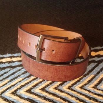 Tan Western bælte - Genuine Leather